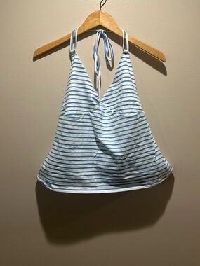 wild fable Blue and White Striped Halter Tank Top